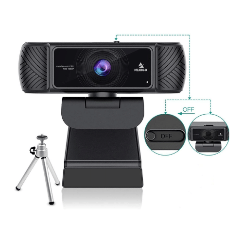 NexiGo 1080P 60FPS Webcam with Software Control and Microphone