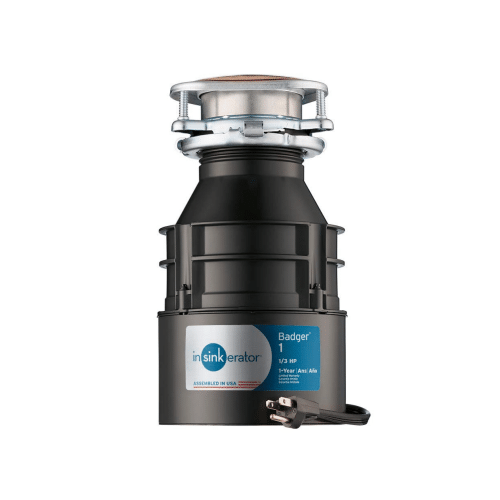 InSinkErator Garbage Disposal With Cord, Badger 1, 1/3 HP Continuous Feed