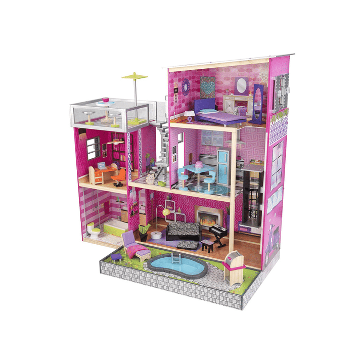 KidKraft Girl's Uptown Dollhouse With Furniture-Toolcent®