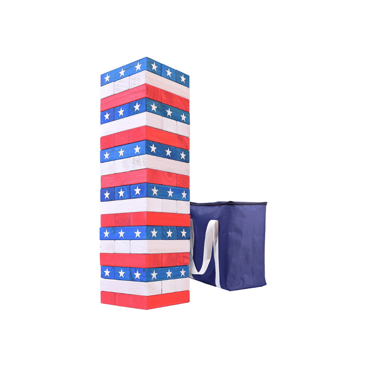 GoSports Giant Wooden Toppling Tower Stars And Stripes Style-Toolcent®