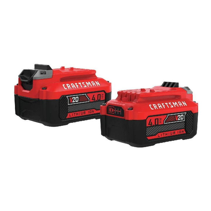 Craftsman V20 Lithium Ion Battery, 4.0-Amp Hour, 2 Pack (CMCB204-2)-Toolcent®