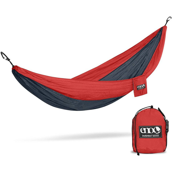 ENO DoubleNest Lightweight Camping Hammock, Red/Charcoal-Toolcent®
