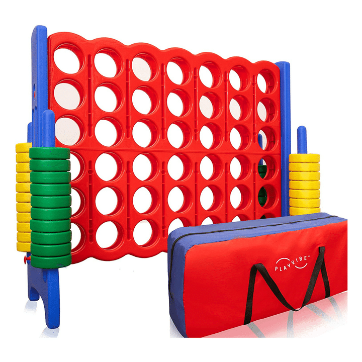 Playvibe Jumbo 4-to-Score Giant Game Set, with Storage Carry Bag Included