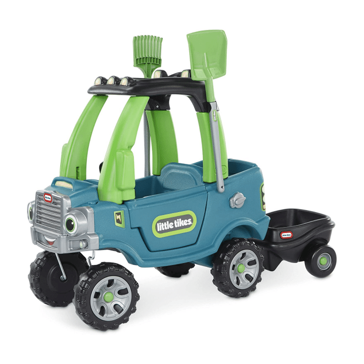 Little Tikes Go Green! Cozy Truck With Trailer & Garden Tools For Kids