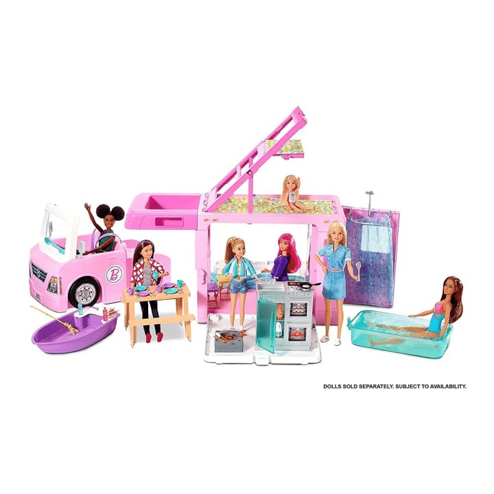Barbie 3-in-1 DreamCamper Vehicle With Pool, Truck, Boat And 50 Accessories