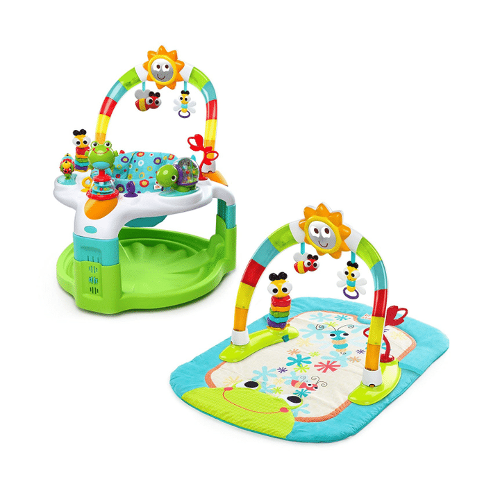 Bright Starts 2-in-1 Laugh & Lights Activity Gym And Saucer, Green