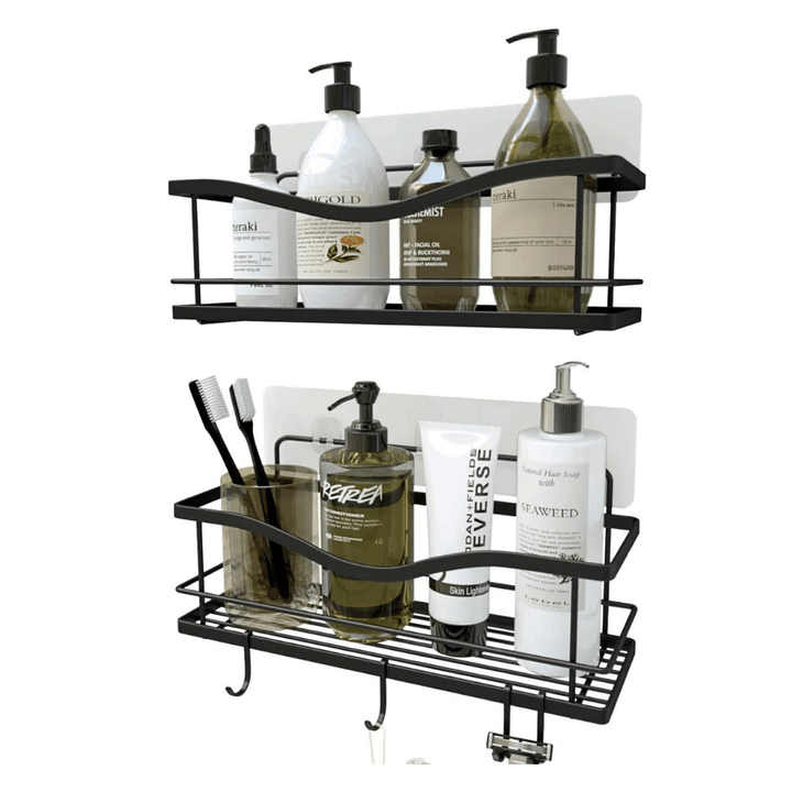 Kincmax Shower Caddy Bathroom Shelf, SUS304 Rustproof Food Storage Basket, 2-in-1 Kitchen Spice Racks - 2 Pack