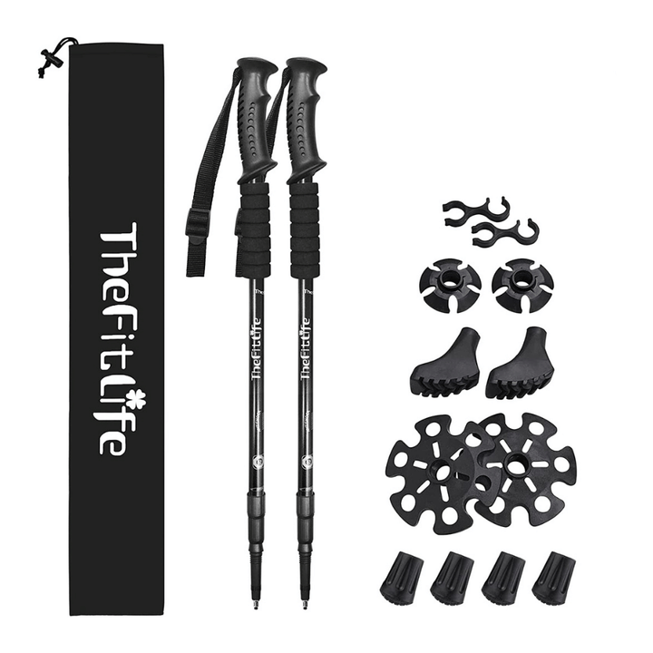 TheFitLife Nordic Walking Trekking Poles, 2 Pack with Antishock and Quick Lock System
