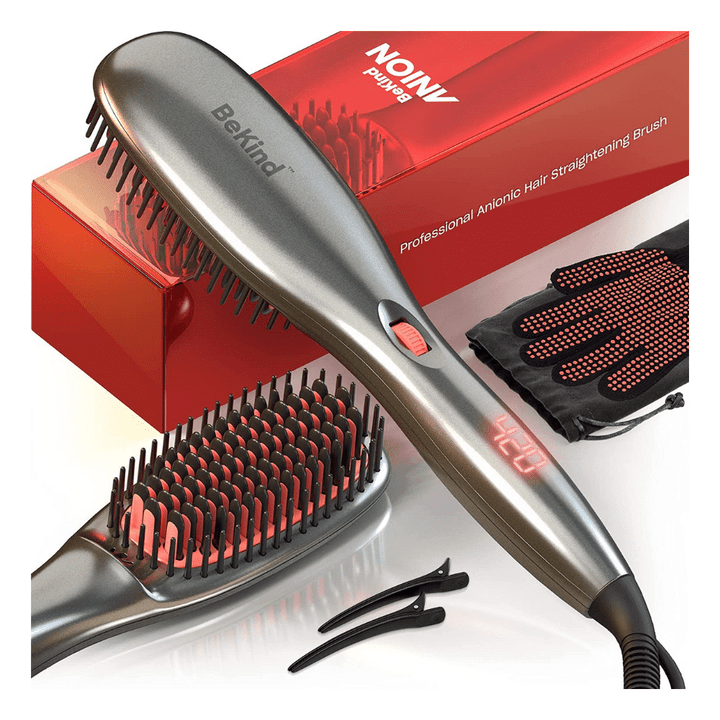 BeKind 30-IN-1 Anion Hair Straightener Brush, Built in Upgraded Anion Feature