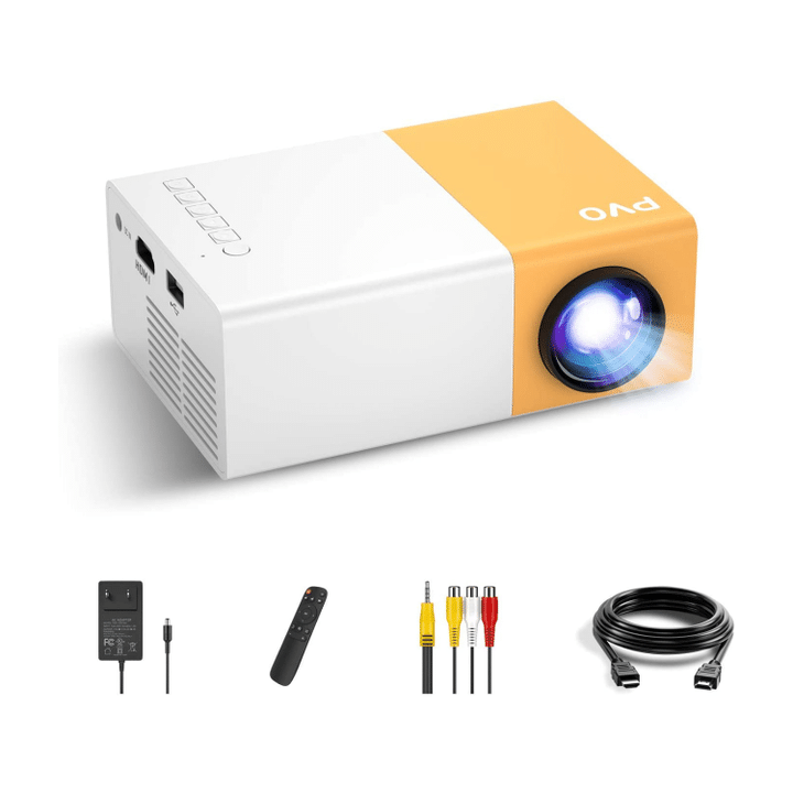 PVO Portable Projector For Cartoon, Outdoor Movie Projector, LED Pico Video Projector
