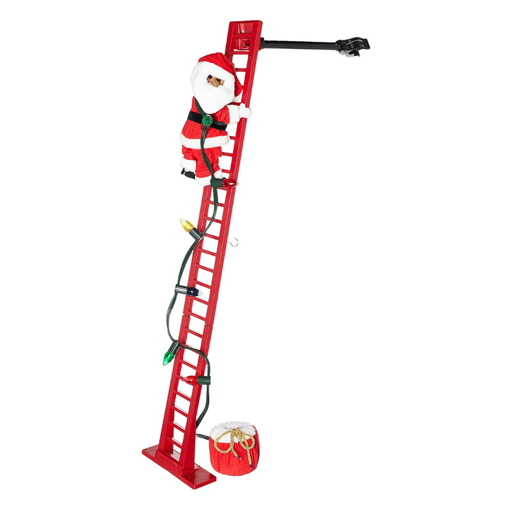 Mr. Christmas 40 Inches Super Climbing Black Santa Plush Christmas Décor
