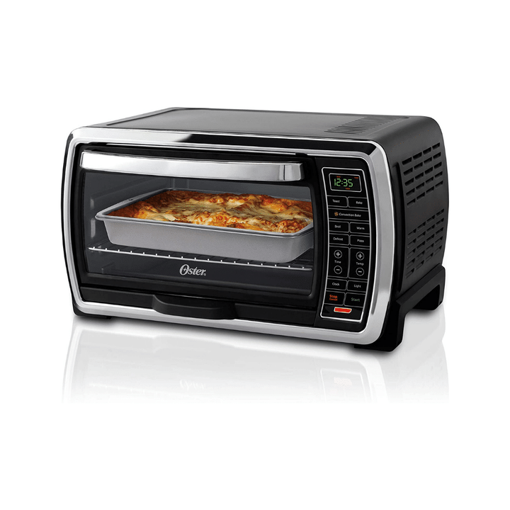 Oster Toaster Oven, Digital Convection Oven, Large 6-Slice Capacity, Black, Polished Stainless