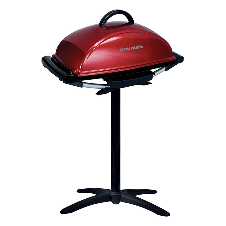 George Foreman 12-Serving Indoor/Outdoor Rectangular Electric Grill, Red
