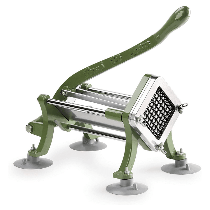 New Star Foodservice 42306 Commercial Grade French Fry Cutter With Suction Feet, 3/8", Green