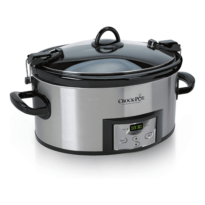 Crock-Pot 6-Quart Cook And Carry Programmable Slow Cooker, Stainless Steel