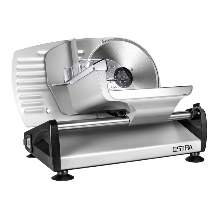 Ostba Meat Slicer Electric Deli Food Slicer, 7.5’’ Stainless Steel Serrated Blade, 150W, Silver