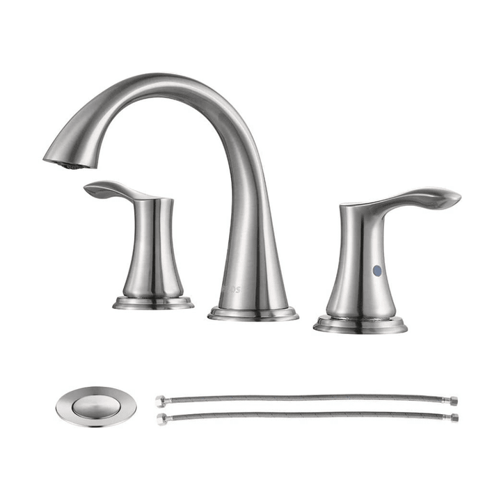 Parlos Widespread 2 Handles Bathroom Faucet, Brushed Nickel (13647)