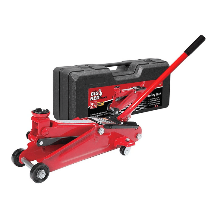 Big Red Torin Hydraulic Trolley Floor Service With Blow Mold Carrying Storage Case, Red