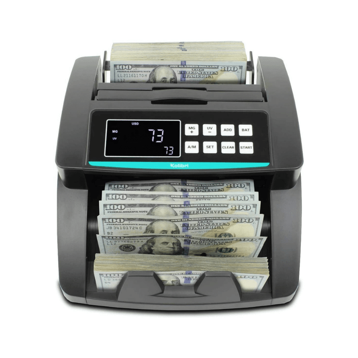 Kolibri Money Counter with UV/MG/IR/DBL/HLF/CHN Counterfeit Detection, 1,500 Bills/Min