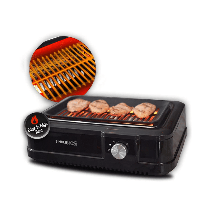 Simple Living Infrared Electric Indoor Smokeless Grill, Non Stick Ceramic 8x14" Grilling Surface