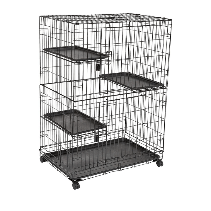 Amazon Basics Large Kennel, 3-Tier, Cat Cage Playpen Crate