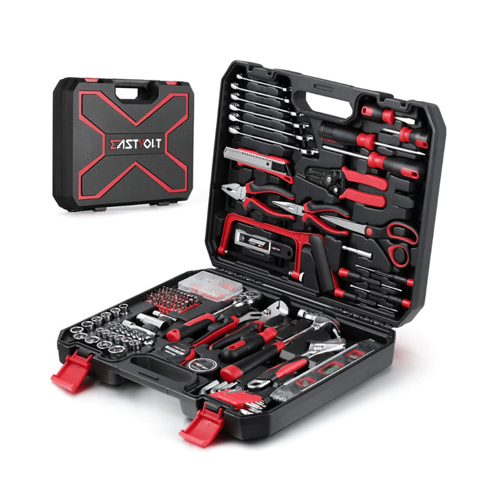 Eastvolt 218-Piece Household Tool Kit, Auto Repair Tool Set, Tool Kits For Homeowner With Carrying Tool Box