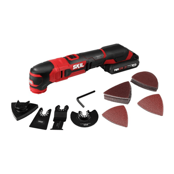 Skil PWR Core 20V Oscillating Tool Kit with 32pcs Accessories, Includes 2.0Ah Lithium Battery and Charger
