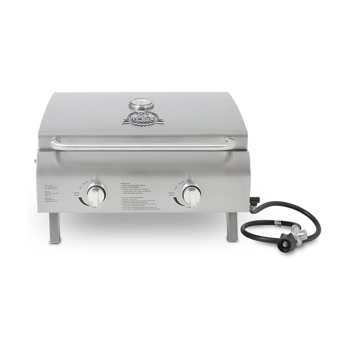 Pit Boss Grills 75275 Stainless Steel Two-Burner Portable Grill, Stainless Steel