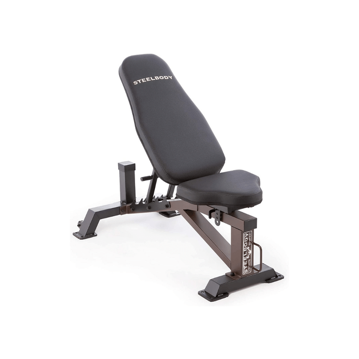 Steelbody Deluxe 6 Position Utility Weight Bench, Black-Brown