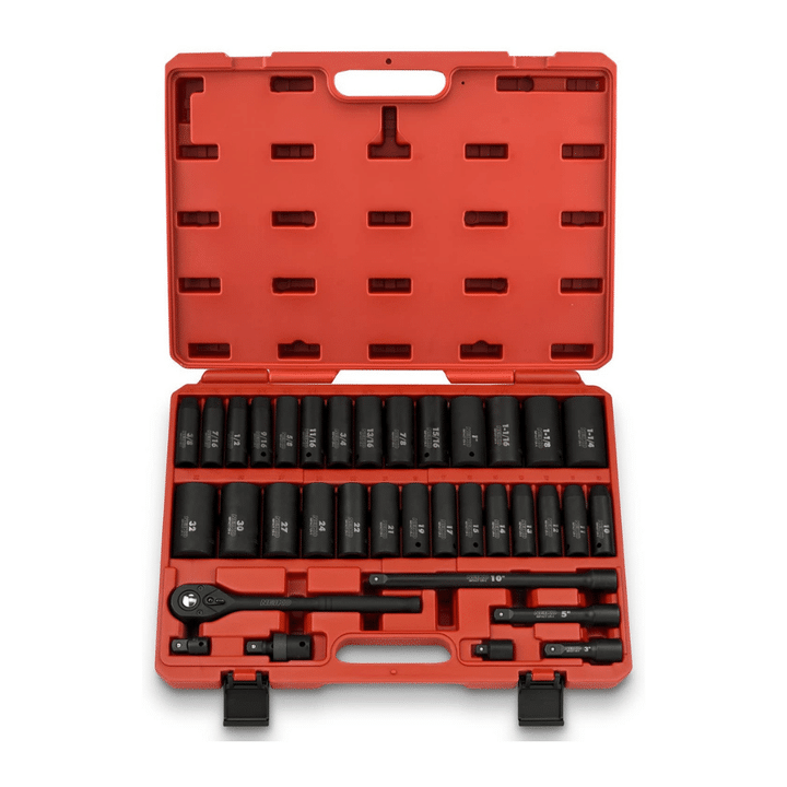 Neiko 02446A 1/2-Inch Drive Deep Impact Socket Master Set with Accessories, 35-Piece