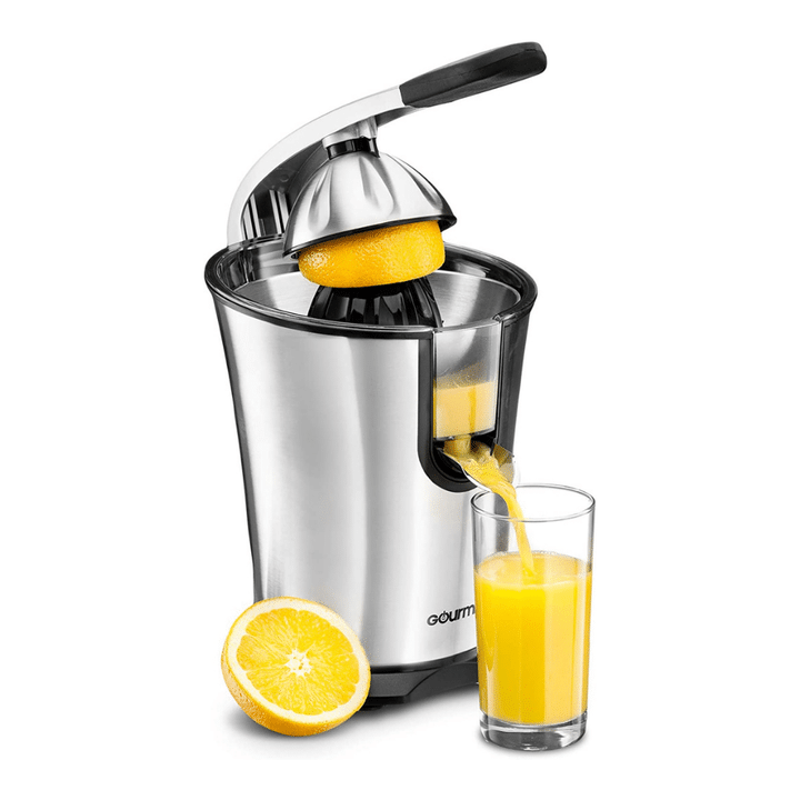 Gourmia 160 Watts Electric Citrus Juicer Stainless Steel and Rubber Handle