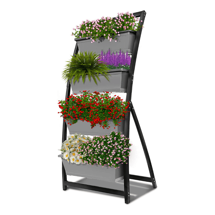 Outland Living 6-Ft Vertical Garden Freestanding Elevated Planter With 4 Container Boxes