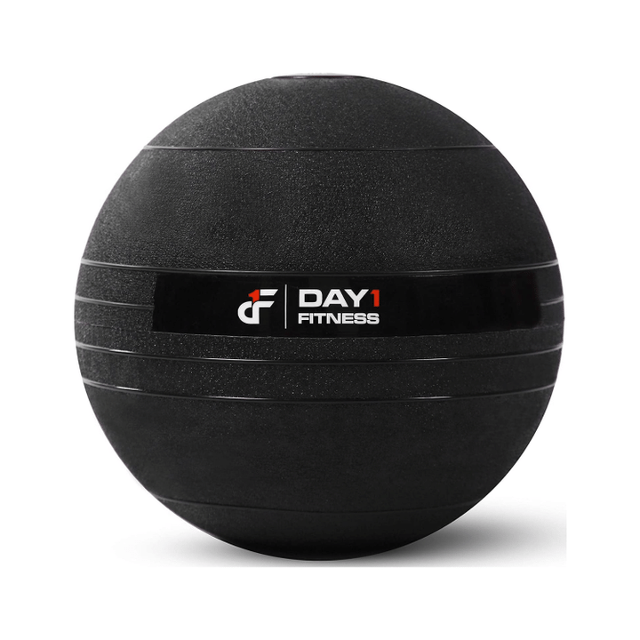 Day 1 Fitness Weighted Slam Ball, No Bounce Medicine Ball, 50 lbs, Black