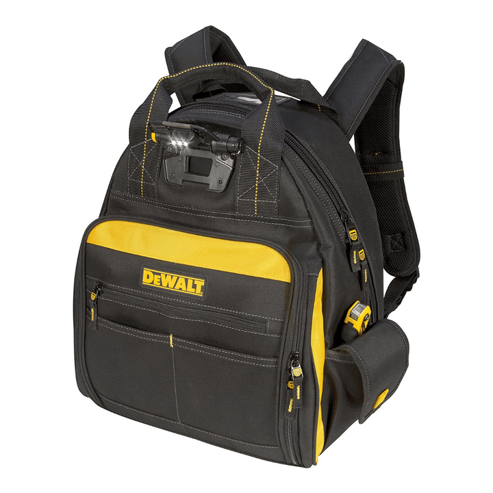 Dewalt DGL523 Lighted Tool Backpack Bag, 57-Pockets