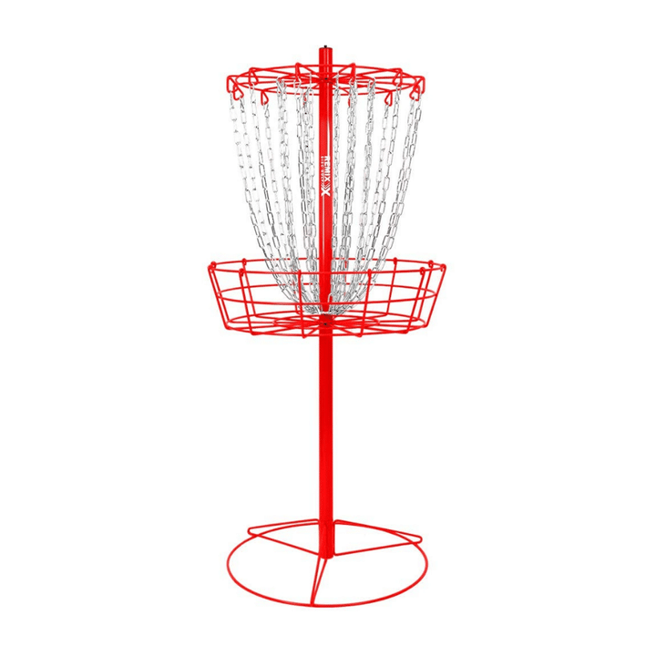 Remix Disc Golf Remix Double Chain Practice Basket for Disc Golf, Red