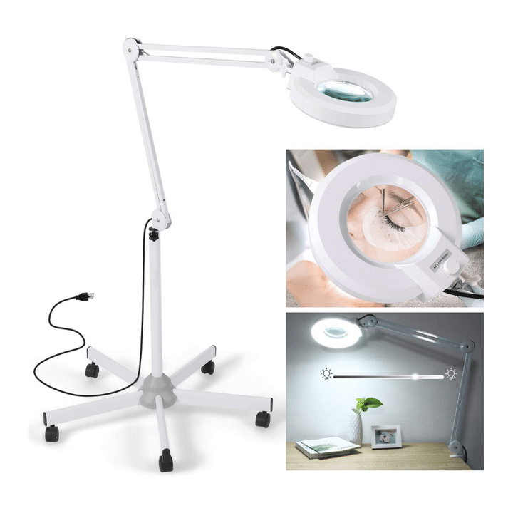 Lancosc Magnifying Floor Lamp 1,500 Lumens LED Dimmable Light with Magnifying Glass