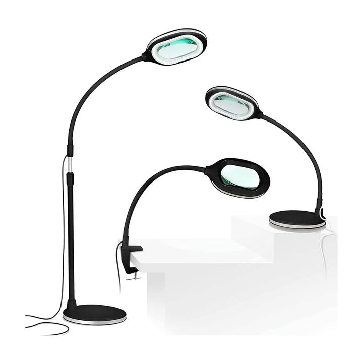 Brightech LightView Pro 3 In 1 Magnifying Lamp, Bright LED Light with 1.75X Magnifier