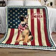German Shepherd God Bless America Quilt Bed Set & Quilt Blanket