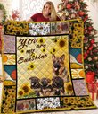 QUI28012 German Shepherd Sunflower Quilt Blanket