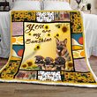QUI28012 German Shepherd Sunflower Quilt Blanket