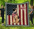 German Shepherd God Bless America Quilt Bed Set & Quilt Blanket