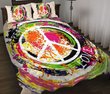 CHEH1005 Hippie Peace Love Quilt Bed Set