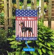 CHFD3018 Doberman God Bless America Personalized Flag