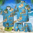CHT0114-CHO0114 Beach Boston Terrier Hawaii Set