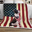 BIQ0404 Boston Terrier Flag Fleece Blanket – Made in USA