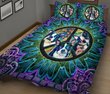 CHEH1004 Hippie Boston Terrier Quilt Bed Set