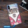 THP20070307 Hippie Boston Terrier Personalized Glass Phone Case