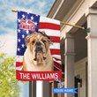 CHFD3004 Bulldog God Bless America Personalized House Flag