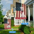 BIF1342 White American Bulldog Personalized Flag