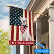 BIF1342 White American Bulldog Personalized Flag